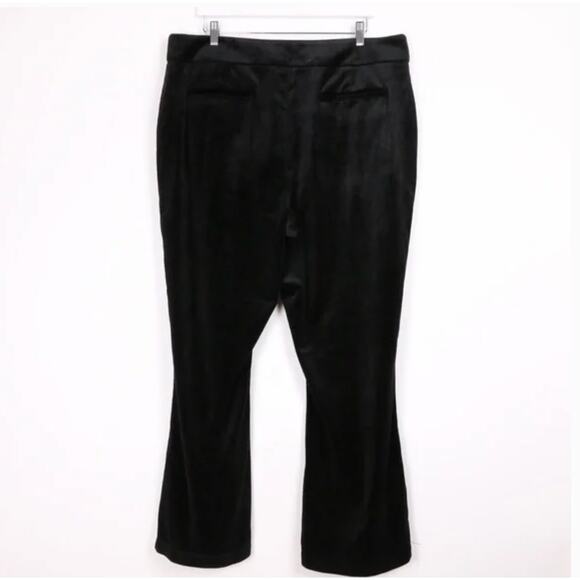 Universal Standard Farrah Velvet Pants 38 Black NWT Flare Crop Boot Cut Glam - Picture 3 of 8
